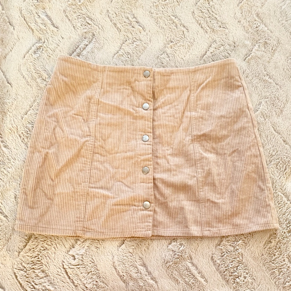Button Up Corduroy Skirt